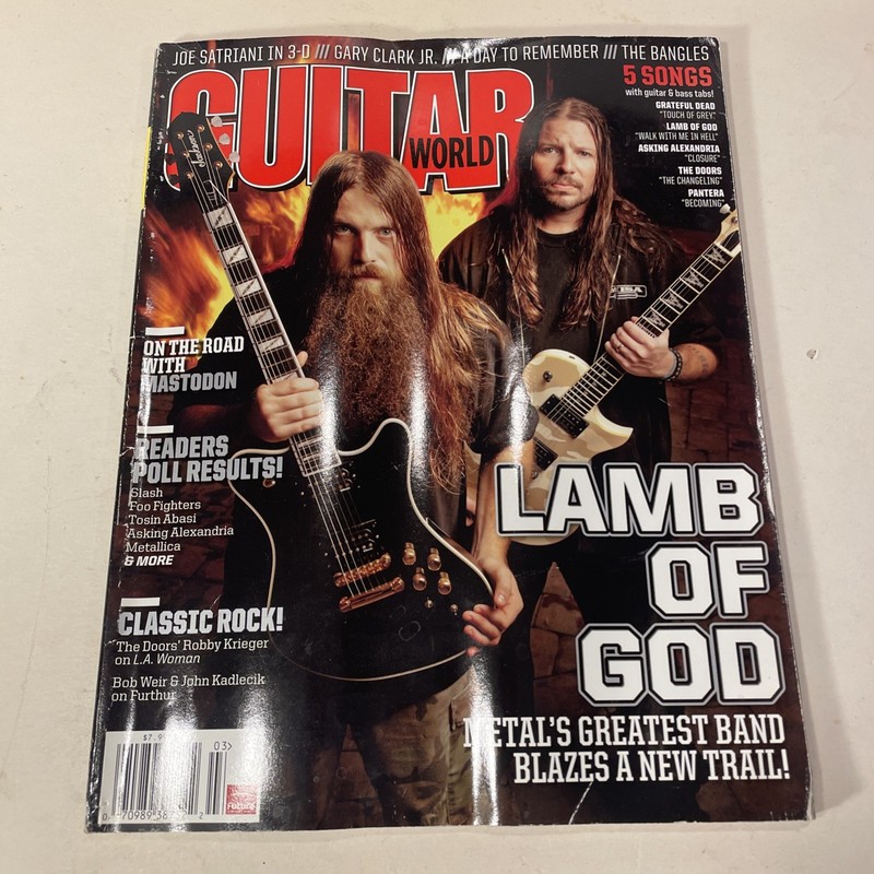 Guitar World Lamb Of God Cover And Poster Vol.33 No. 3 March 2012