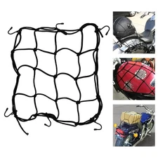 Motorcycle Bungee Cargo Net Helmet Mesh Bike Hold Down Accessories 6 Hooks