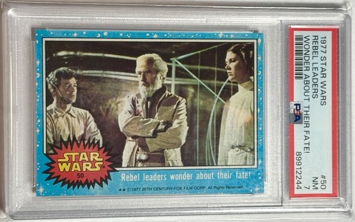 1977 Topps Star Wars #50 Rebel leaders wonder about their fate! — PSA 7