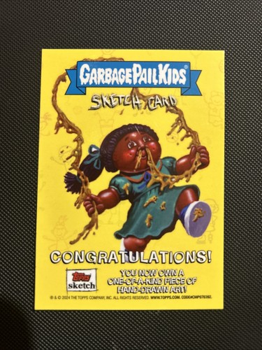 GPK Topps Skecth 1/1 Sketch Card Jasmine Contois Sketch Card - Picture 2 of 2