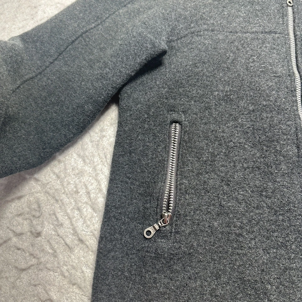 IBEX Boiled 全新羊毛夹克灰色模拟领全拉链重量级男式 S 码 — 第 3/4 张图片
