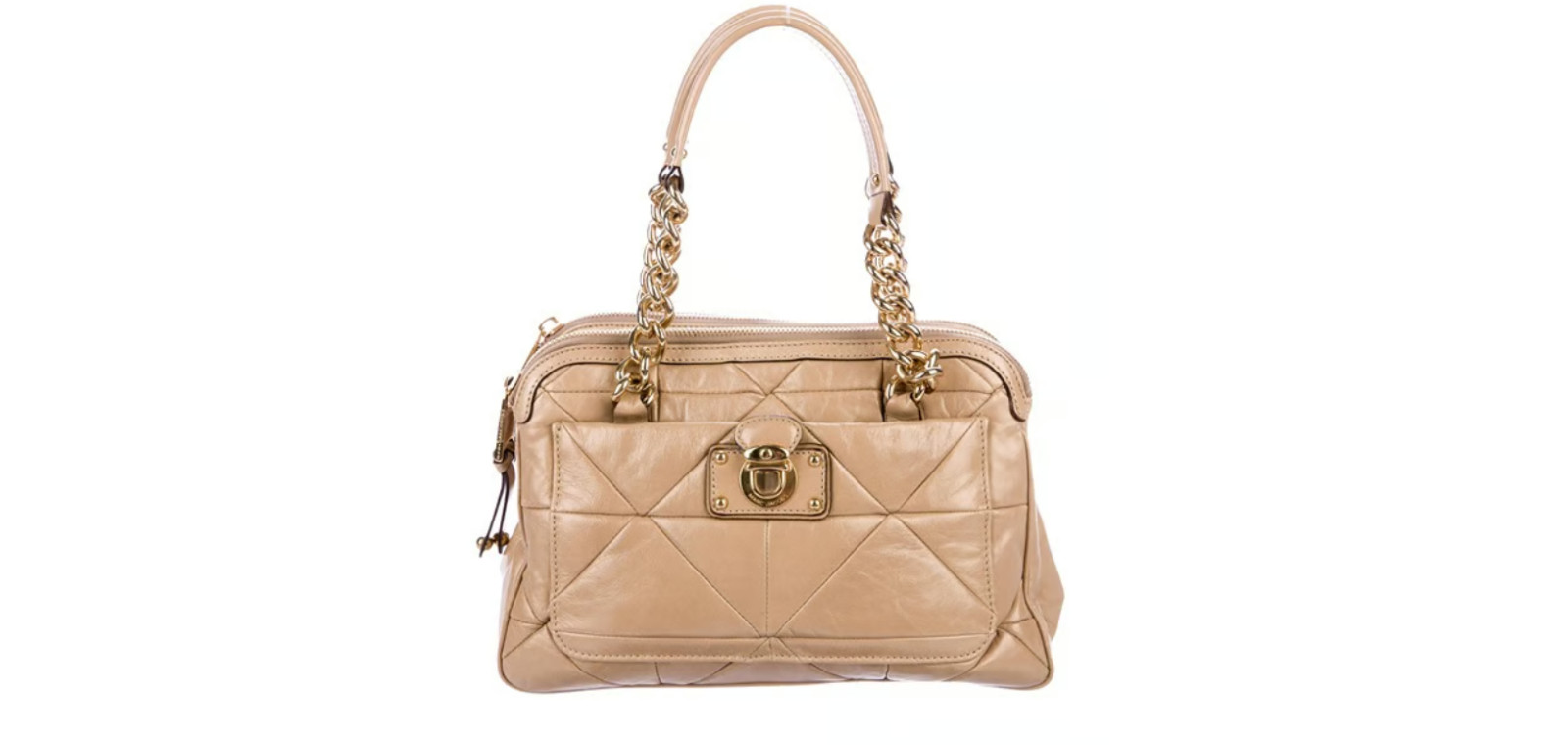 Authentic Marc Jacobs Ines Patchwork Tan Beige Pe… - image 1