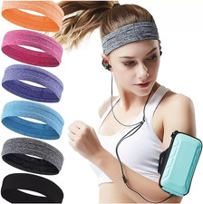 Wide Sports Headbands Men Women, Moisture Wicking Workout Sweatbands,Yoga