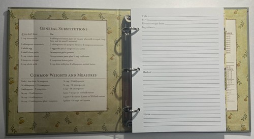 Rezept Aufbewahrung Organizer Buch Ringbuch Birnengrün 11,5x10" Neu - Bild 3 von 6