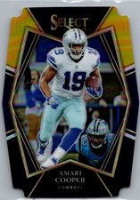 2021 Panini Select #111 Amari Cooper Green and Yellow Prizm Die Cut