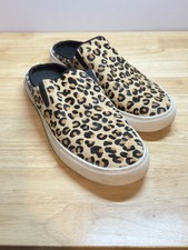 Montana West Women s Faux Leopard Hide Print Slip-On Sneakers Size 8
