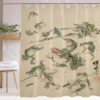 De-Mediocre Funny Frog Shower Curtain - 72''W x 72''L (Pack of 1), Battle 