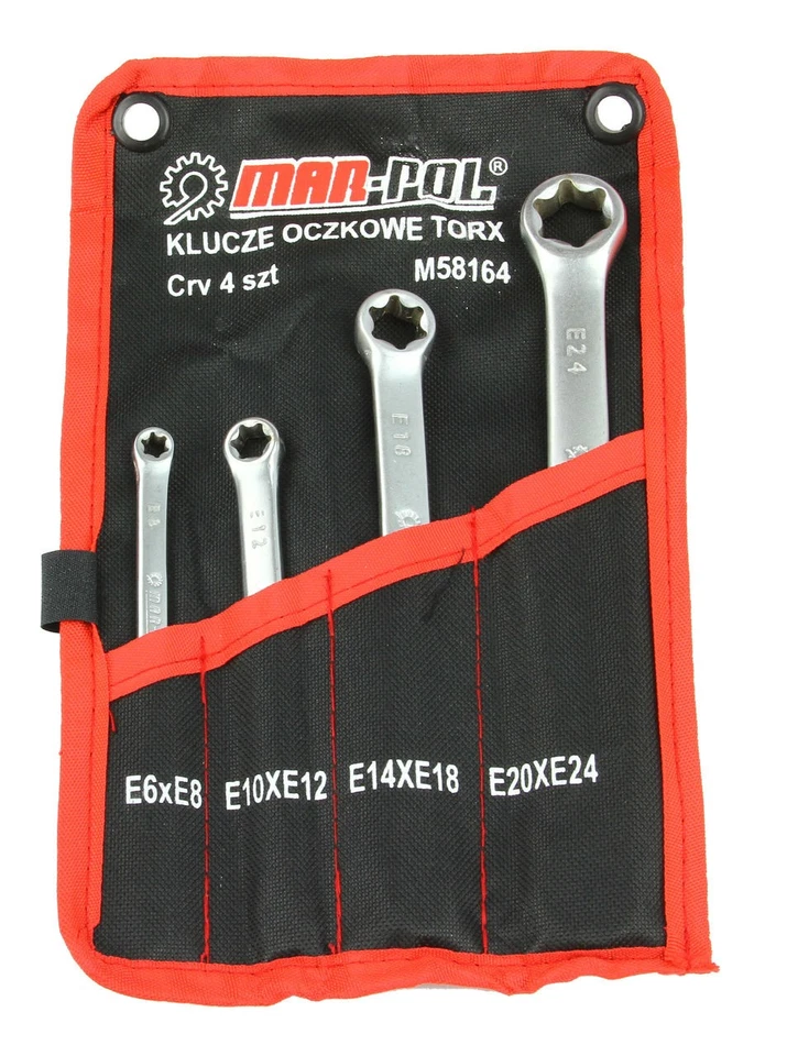 MAR-POL Torx Ringschlüssel Satz 4tlg 6–24 mm Profi Ringschlüssel Werkzeug