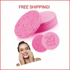 Natural Facial Cleansing Sponges- 20ct Compressed Facial Sponges Cellulose Reusa