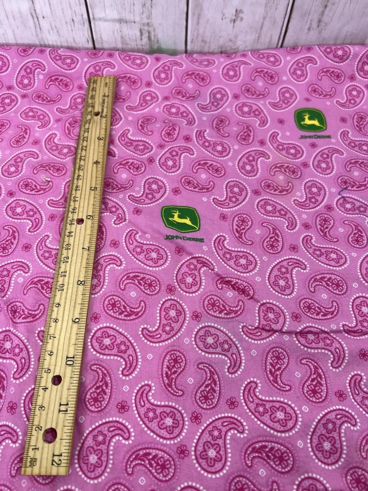 John Deere Pink Paisley Cotton Fabric 1-2/3 yards 44" Wide Springs Creative - Image 2 of 4