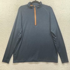 Straight Down Shirt Mens XL Blue Orange Quarter Zip Oakhurst Golf Pullover