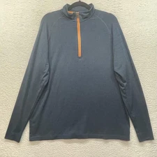 Straight Down Shirt Mens XL Blue Orange Quarter Zip Oakhurst Golf Pullover