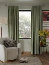 John Lewis Blackout Lined Pencil Pleat Curtains W167 x Drop 274cm - Sage {Marks}
