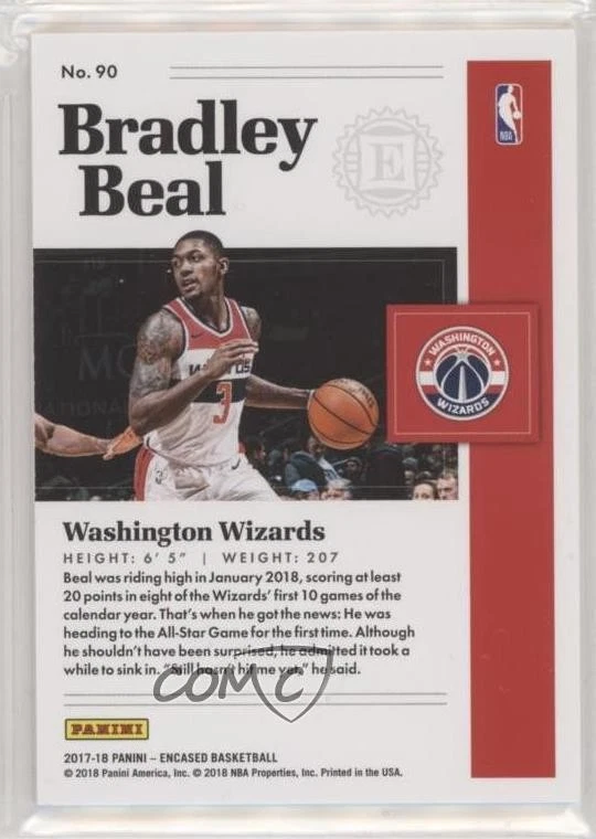 2017-18 Panini Encased Green /5 Bradley Beal #90 - Image 2 of 2