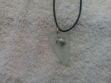 white Sea glass Hawaii seaglass necklace 18" black chord