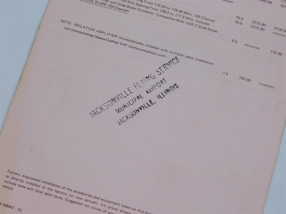 LOTE DE COLECCIÓN CESSNA 177 Cardinal 182 Skylane 172 Skyhawk 1967 1968 1969 Manual Precios Foto 3 de 4