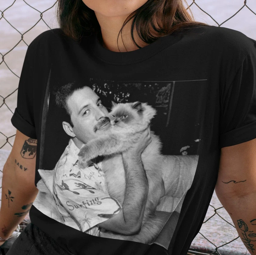 Freddie mercury cheap cat shirt