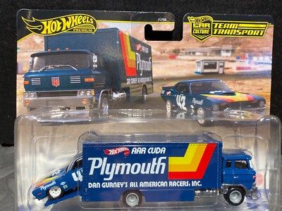 1/64 HOT WHEELS TEAM TRANSPORT 1970 PLYMOUTH AAR CUDA DAN GURNEY