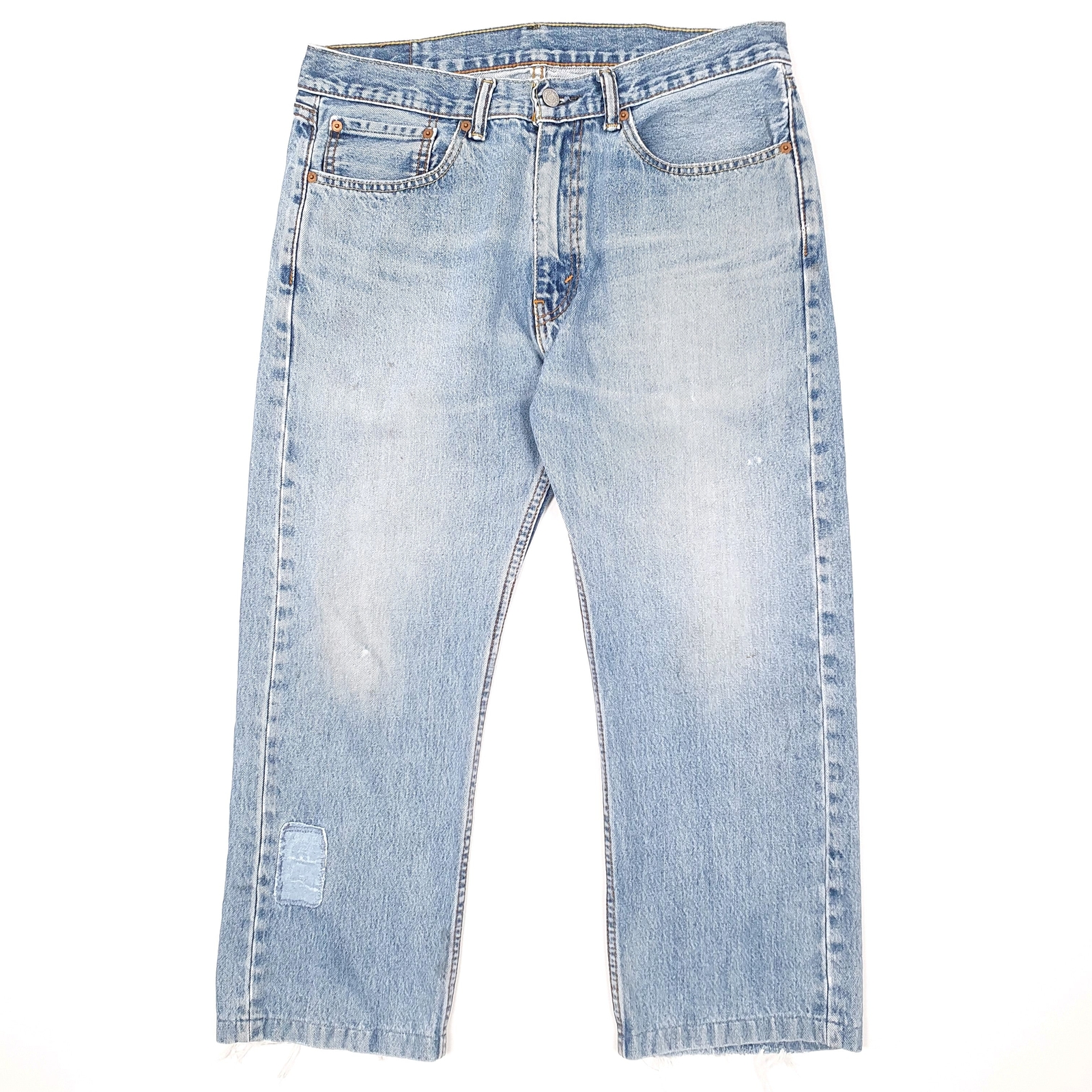 LEVIS 505 Jeans Regular Fit Blue Denim Trousers Mens W34 L25 image 2