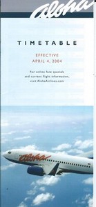 Airline Timetable - Aloha - 04/04/04 - B737 cover image