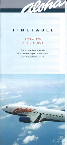 Airline Timetable - Aloha - 04/04/04 - B737 cover image