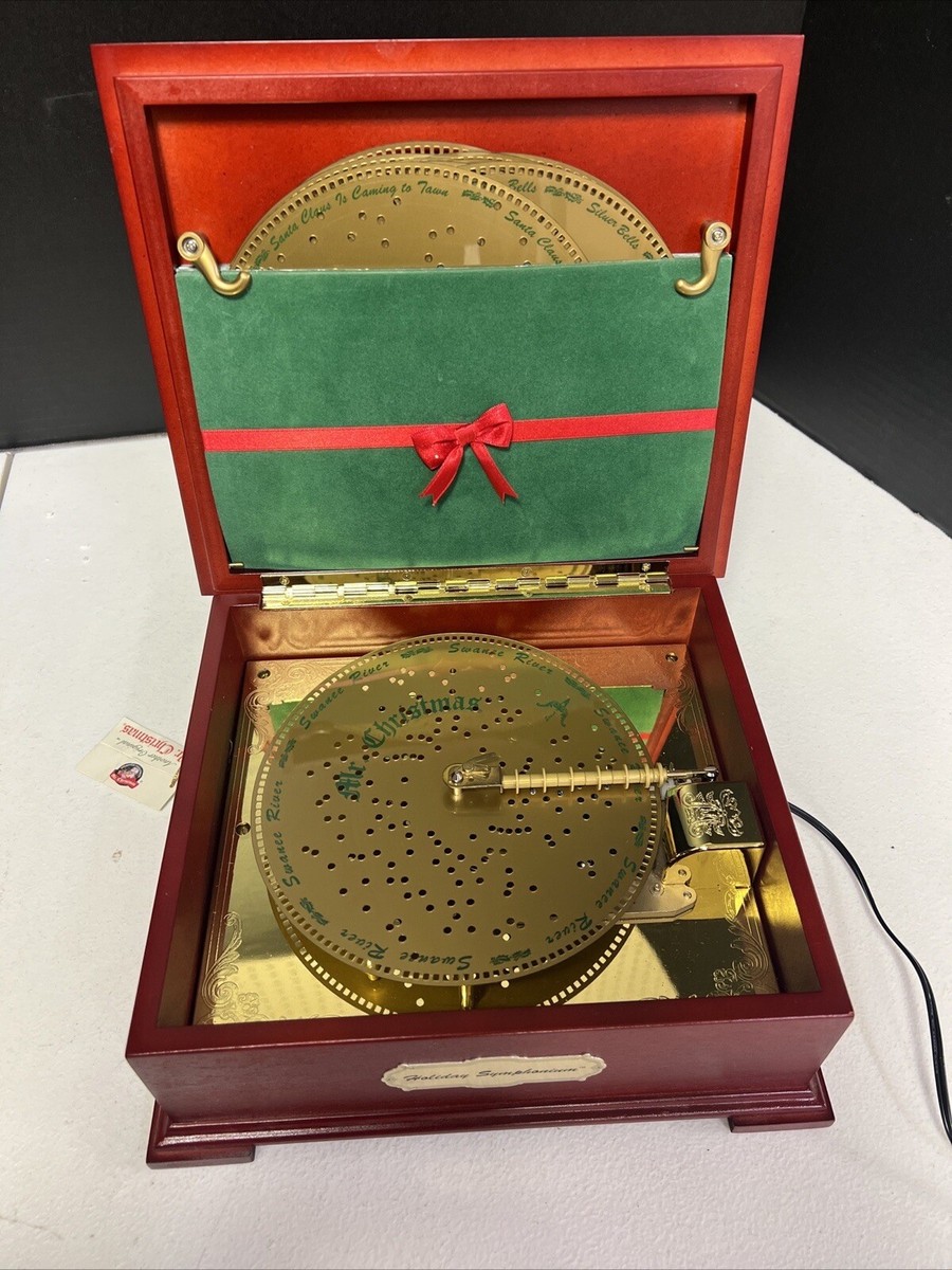 Vintage Mr Christmas Holiday Symphonium Wooden Music Box 16 Vintage Mr Christmas Holiday Symphonium Wooden Music Box 16
