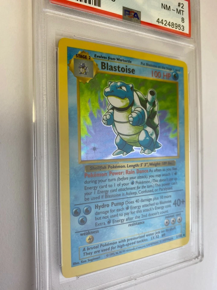Pokemon Blastoise HOLO #2 SHADOWLESS 1999 PSA NM - MT 8 *CCGHouse* - Image 3 of 4