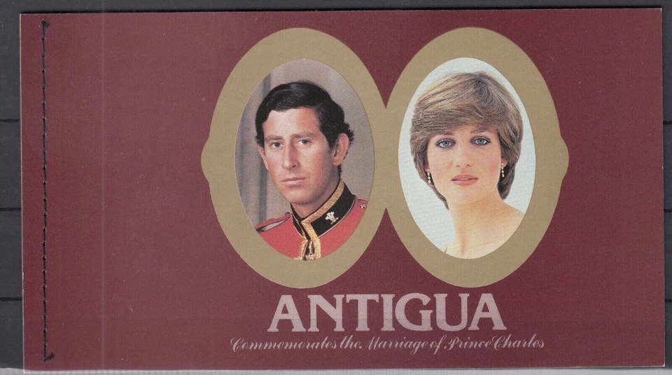 Antigua #SGSB4 MNH Folleto 1981 Rey Carlos Reina Diana Spencer Boda [627] Foto 2 de 4