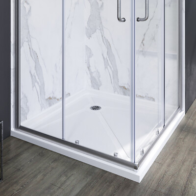 ELEGANT 36'' D x 36'' W x 3'' H Acrylic Shower Base Pan Stainless Steel Drain Cover