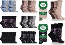 New 6 Pair Pack Ladies Gentle Grip� Bamboo Blend Non Elastic Socks UK Size 4-7