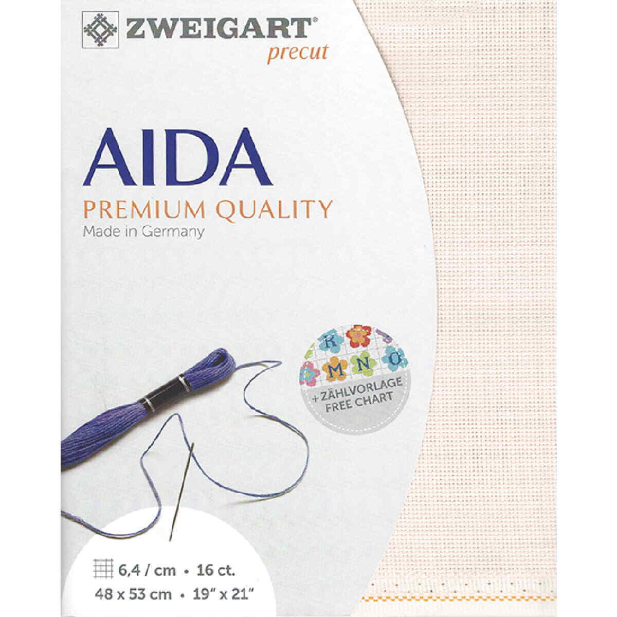 AIDA Zweigart Precute 16 ct. Aida 3251 color 4110 rose, fabric for cross stitch