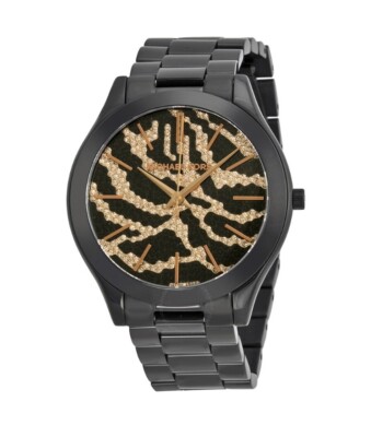 Michael Kors Slim Runway Rose Gold-Tone Pave Zebra Pattern Womens Watch MK3316 Order Michael Kors Women main image 2