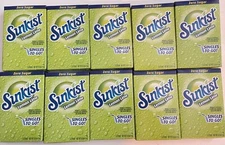 Sunkist LEMON LIME Singles To Go Drink Mix Zero Sugar 10 Boxes (60 Packets) NEW