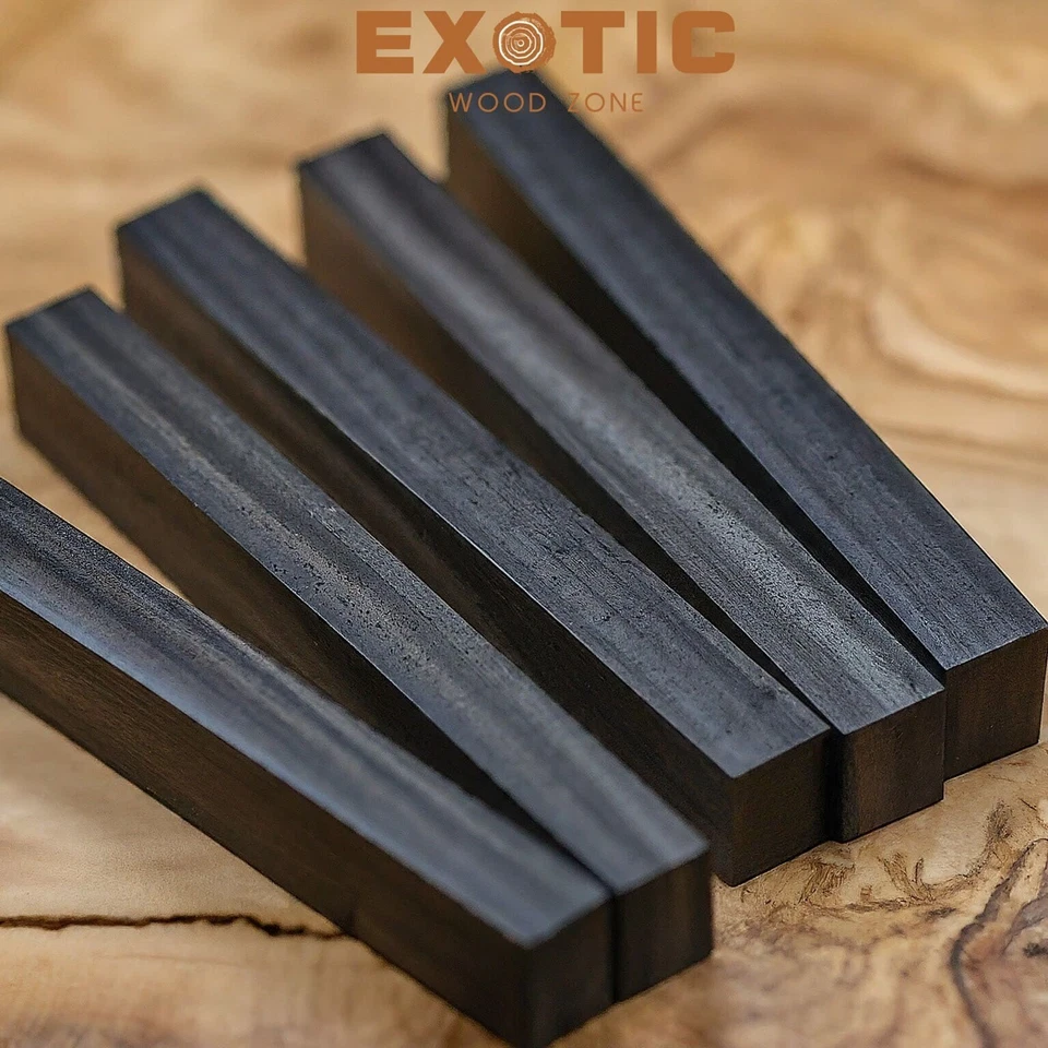 5 Pcs Gaboon Ebony Pen Blank 3/4x3/4x4 Turning Wood Block Lathe Free US Shipping - Image 3 of 3