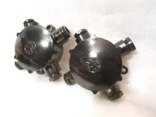 Bakelit  Abzweig Verteiler Dose Aufputz schwarz Steckdose Schalter 4Abgänge