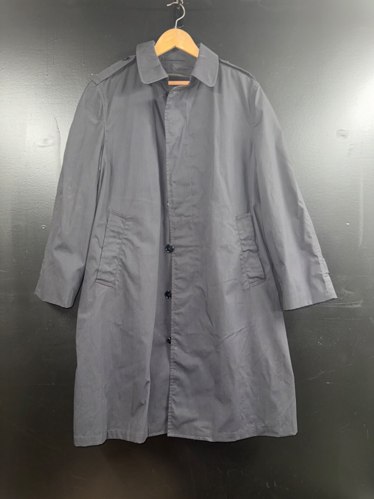 Navy Mens All-Weather Trench Coat Button Removable Wool Lining 40R Military