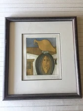 J. Hernandez Etching Print, Signed & Numbered 1/100, Framed, 6 1/2" x 7 3/4"