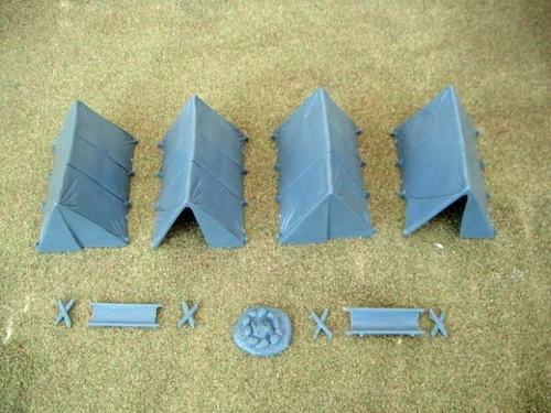 Renedra Plastic Ridge Tents - For 28mm Wargames - Bolt Action Black Powder