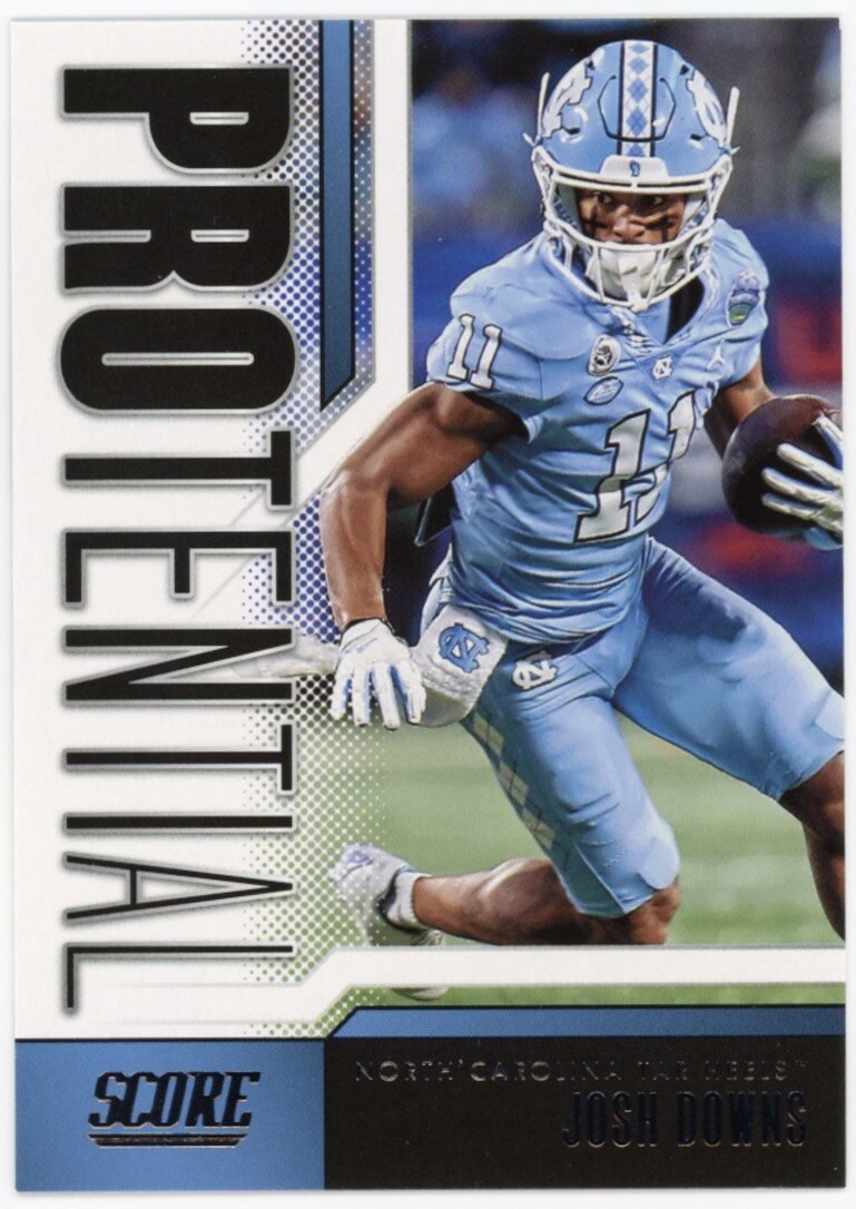 2023 Score #11 Josh Downs Protential North Carolina Tar Heels Football Card