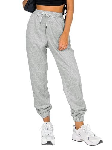 Sweatpants Women Baggy Joggers Workout Loose Lounge Lightweight Medium Grey