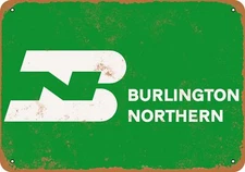 METAL SIGN - Burlington Northern Railroad - Vintage Look Reproduction
