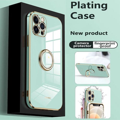 For iPhone 17 Pro Max 16/15/13 Pro Max Plating Ring Holder Soft Phone Case Cover - Picture 15 of 27