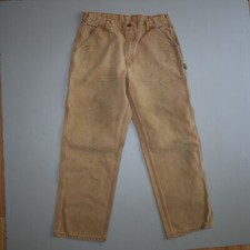 Vtg Carhartt Carpenter Work Sun Fade Pants 34 X 32 Measure 34 X 30.5 Canvas Worn