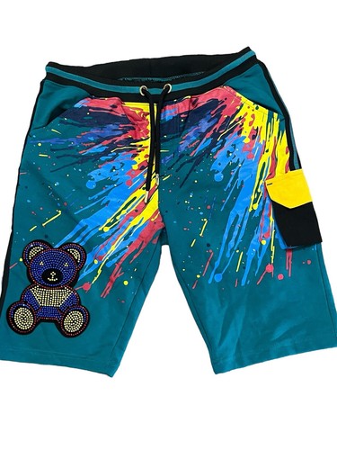 Elite Premium Denim Junior Paintball Drawstring Knit Shorts Girls Sz 14-16 - Picture 7 of 16