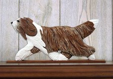 Bearded Collie Plaque Wall Decor Brown