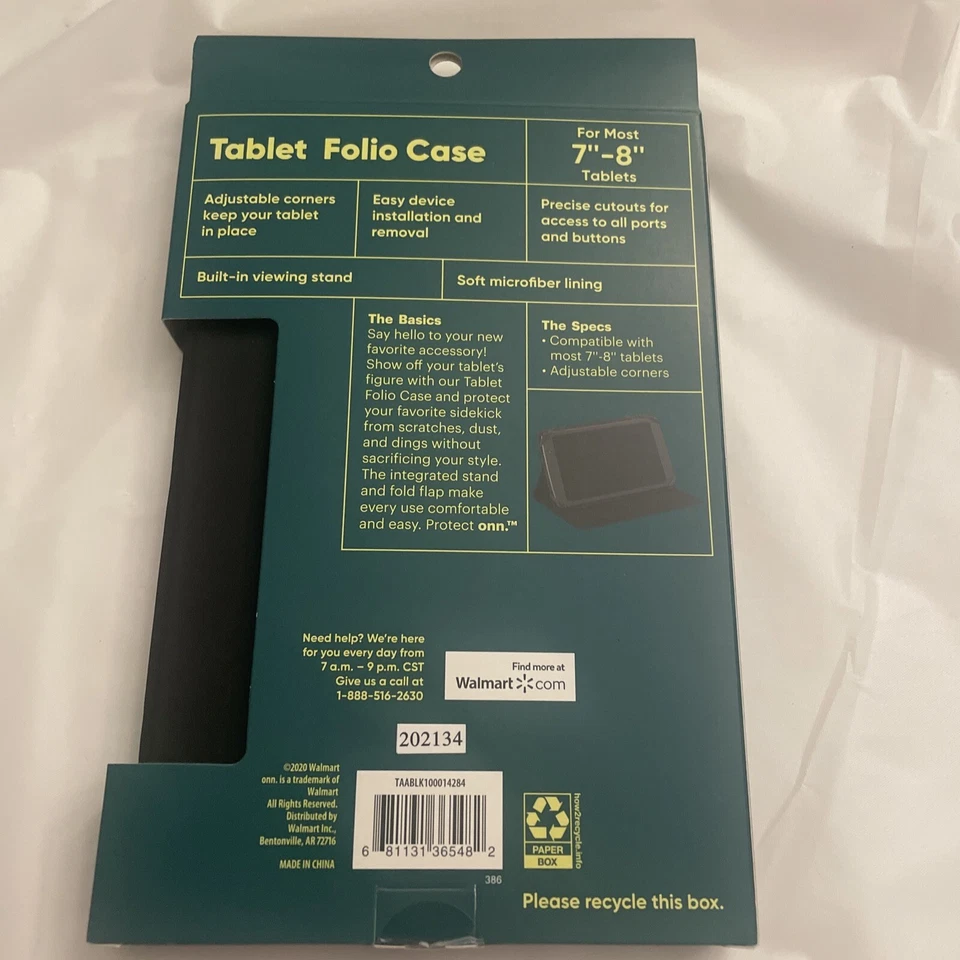 Protect ONN Universal Tablet Folding Folio Case Protection for Most 7"-8" - Image 3 of 3