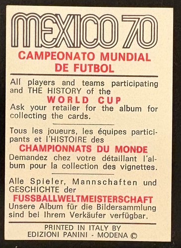 PANINI WORLD CUP 1970 CZERWONY/CZARNY - WYBIERZ SWOJE KARTY - Zdjęcie 206 z 348