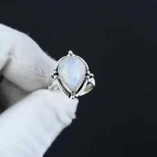 Moonstone Solid 925 Sterling Silver Beautiful Handmade Women Ring All Size M1154