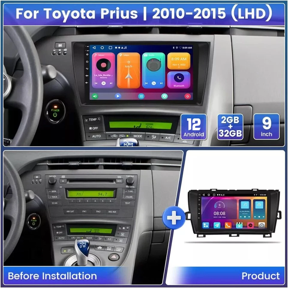 Apple Carplay For Toyota Prius 2010-2015 Car Stereo Radio JBL Android Navi GPS - Image 3 of 4