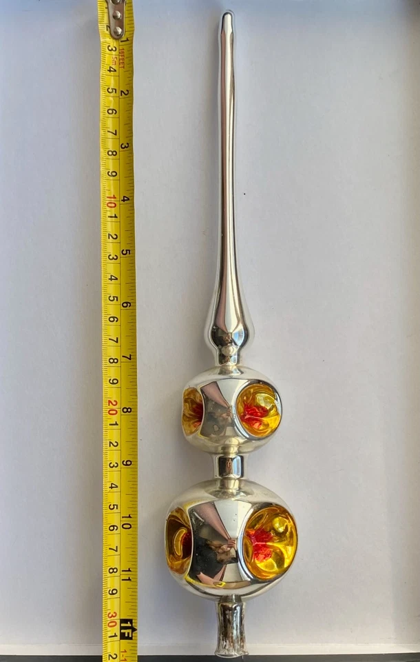 Puntale per albero 12"/ 31 cm, puntale in vetro per albero di Natale... - Immagine 3 di 3